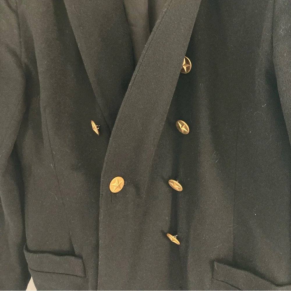 Vintage Dianne B New York black button-up wool pea coat- womens large - Picture 2 of 9